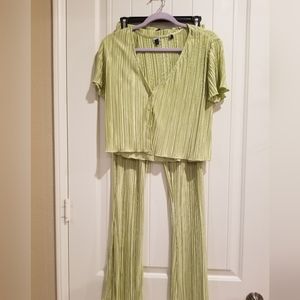 Chartreuse 2 piece outfit